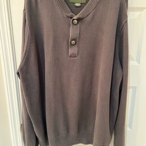 Eddie Bauer Sweater Men’s Vintage Brown Cotton Henley Pullover Classic XXXL